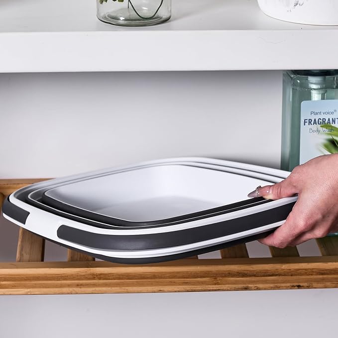 2.9 Gal(11 L) Collapsible Mop Bucket with Handle – Square Silicone Cleaning Bucket for Mopping, Car & Window Washing – Space-Saving Storage Organizer, Durable Plastic Bucket – Pair of Silicone Gloves