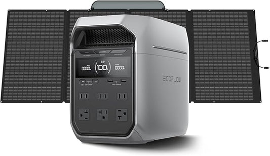 EF ECOFLOW Solar Generator DELTA 3 Plus with 400W Solar Panel (2024 New), 1000W Solar Input, LFP(LiFePO4) Battery, Portable Power Station for Home Backup Power, Camping & RVs