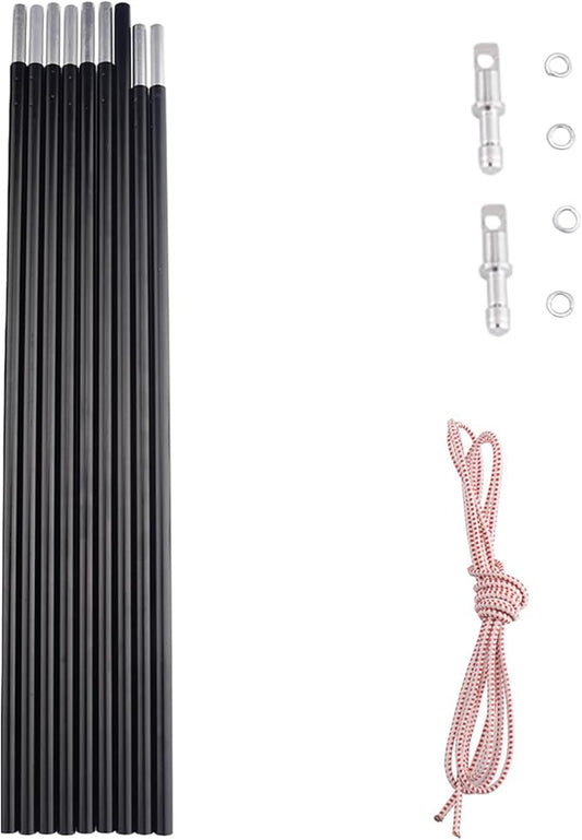 Aluminum Tent Poles Replacement, Fits Both Female and Male Ends, Lightweight Tent Pole Repair Kit, 7001 Aluminum Alloy T6 Heated