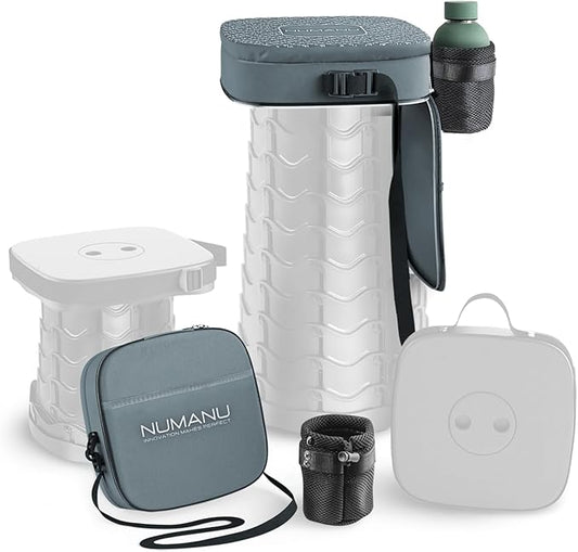 3-in-1 Multi-Feature Square Cushioned Carry Bag for 18" Collapsible Stool (Square Shape) - Front Pocket, Drink Holder, Built-in Seat Pad (NO Stool Included)