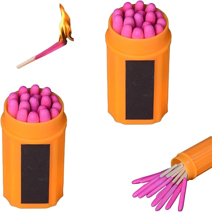 Waterproof Matches Survival Set, 20 Pieces/Barrel Outdoor Stormproof Match Kit with Case,Camping Emergencys Fire Starters