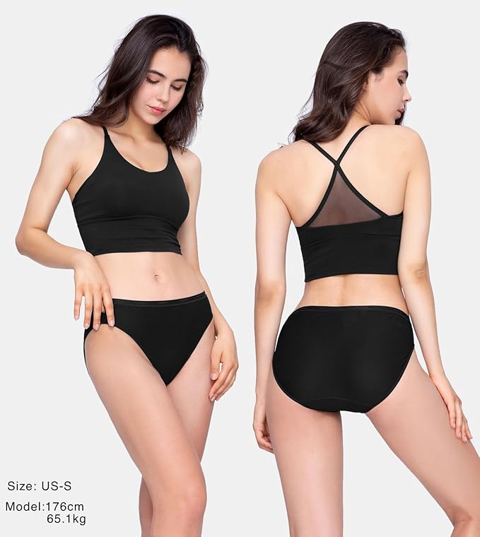 LAPASA Women's Quick Dry Travel Underwear Mesh Hiking Bikinis Activewear Stay Fresh Panties 5 Pack Terraversal L84