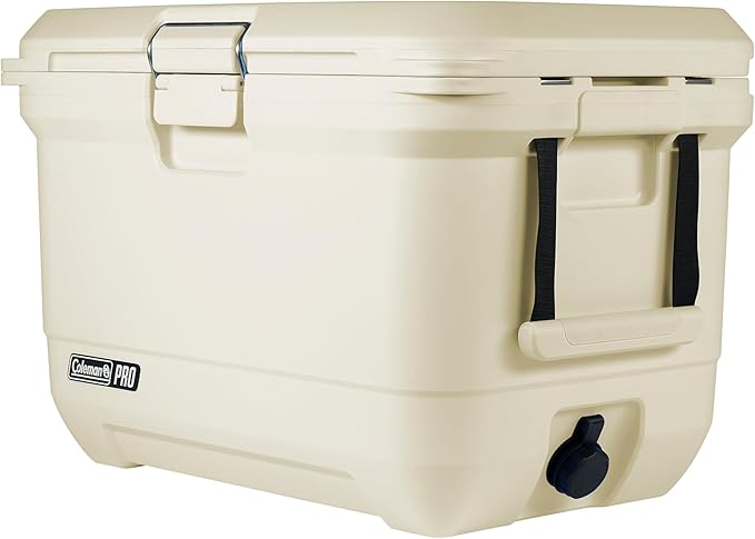 Coleman Pro Heavy-Duty, Desert Sand, 45qt Ultra-Light Premium Hard Cooler, Extra-Thick Insulation Keeps Ice up to 4 Days, 74-Can Capacity