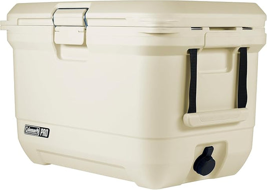 Coleman Pro Heavy-Duty, Desert Sand, 45qt Ultra-Light Premium Hard Cooler, Extra-Thick Insulation Keeps Ice up to 4 Days, 74-Can Capacity