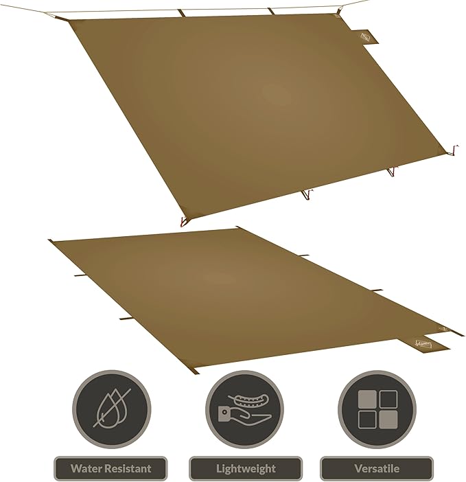 onewind Tent Footprint, Ultralight Camping Tarp Tent 4000mm Waterproof Rate PU Coating, 98" *55" Small Tarp Ground Sheet for Backpacking Hiking Camping Picnic, Brown