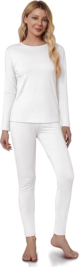VZV Thermal Underwear for Women, Long Johns for Women Thermal Sets Fleece Lined Base Layer Top and Bottom Set