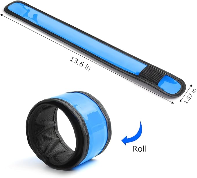 Pack of 6 LED Light Up Band Slap Bracelets Night Safety Wrist Band for Cycling Walking Running Concert Camping Outdoor Sports