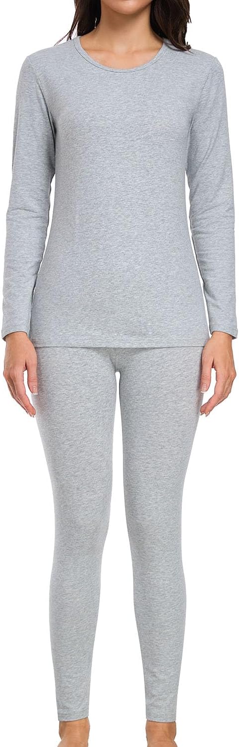 wirarpa Women's Cotton Thermal Underwear Set Long Johns Base Layer Pajama Set for Women Fall Top Bottom