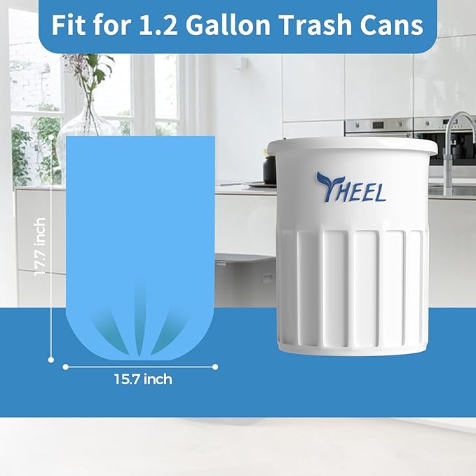 Small Trash Bags 1.2-Gallon: Small Garbage Bags for Bathroom Trash Bag Mini Trash Liners for Bathroom Bedroom Office (Blue, 150 Counts)