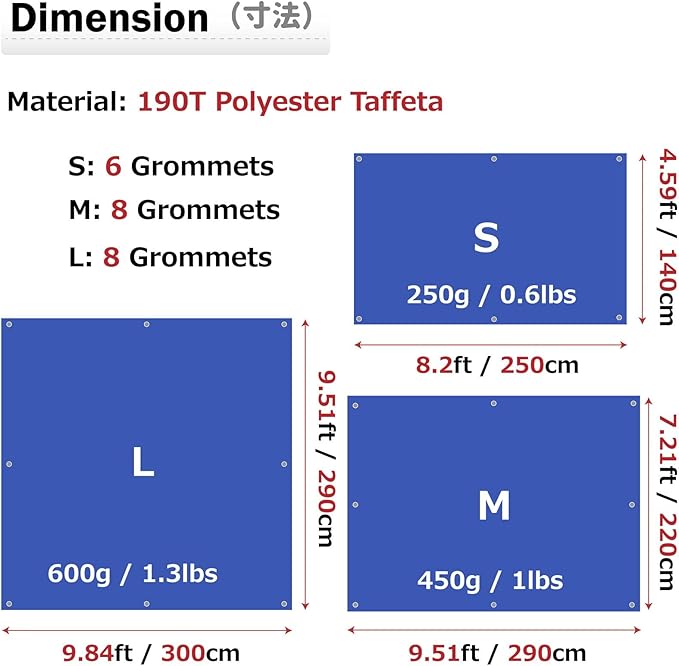 Azarxis Waterproof Camping Tent Tarp Hammock Rain Fly Footprint Ground Cloth Shelter Sunshade Beach Picnic Blanket Mat for Outdoor Camping Park Lawn