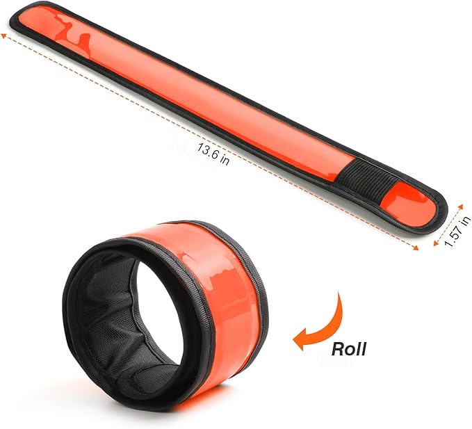 Pack of 6 LED Light Up Band Slap Bracelets Night Safety Wrist Band for Cycling Walking Running Concert Camping Outdoor Sports