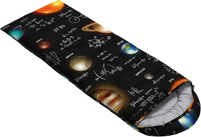 AILONEN Outer Space Astronaut Camping Sleeping Bags,Lightweight & Waterproof,3 Season Warm & Cool Weather,Cartoon Sleeping Bags for Kids,Boys Girls Travelling,Outdoors