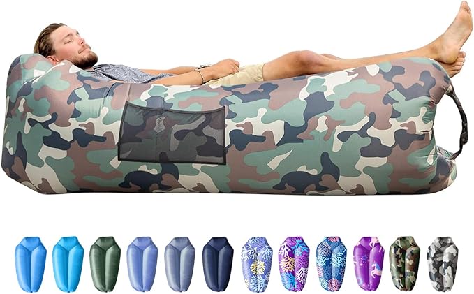 AlphaBeing Inflatable Lounger Beach Chair Accessories, Air Sofa Hammock Inflatable Couch for Camping Backyard Lakeside with Compression Sacks, Ideal Outdoor Gifts for Adults