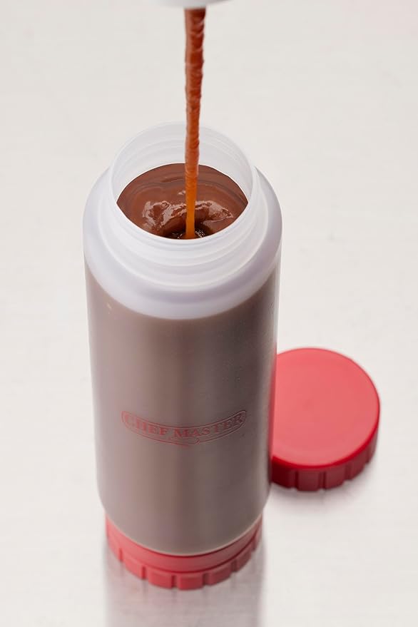Chef Master Squeeze Bottles for Sauces (6-Pack) - Fill & Flip, Refillable 16 Oz. - Condiment Squeeze Bottles for Liquids, Sauces, Batter & Dressing - Made for Restaurants, Diners & Food Trucks - 90291