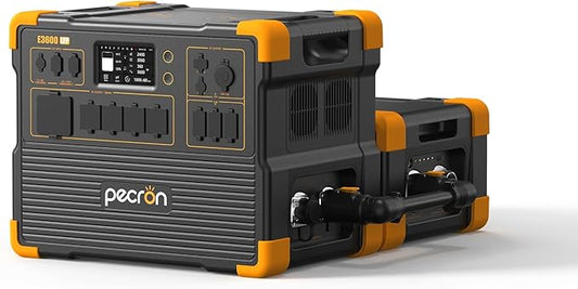 pecron Portable Power Station 3072Wh E3600LFP with 3072Wh EP3000-48V Expandable to 6054Wh, 5x3600W AC Outlets Power Station, LiFePO4 Battery Backup Solar Generator for RV, Camping, CPAP, Emergency