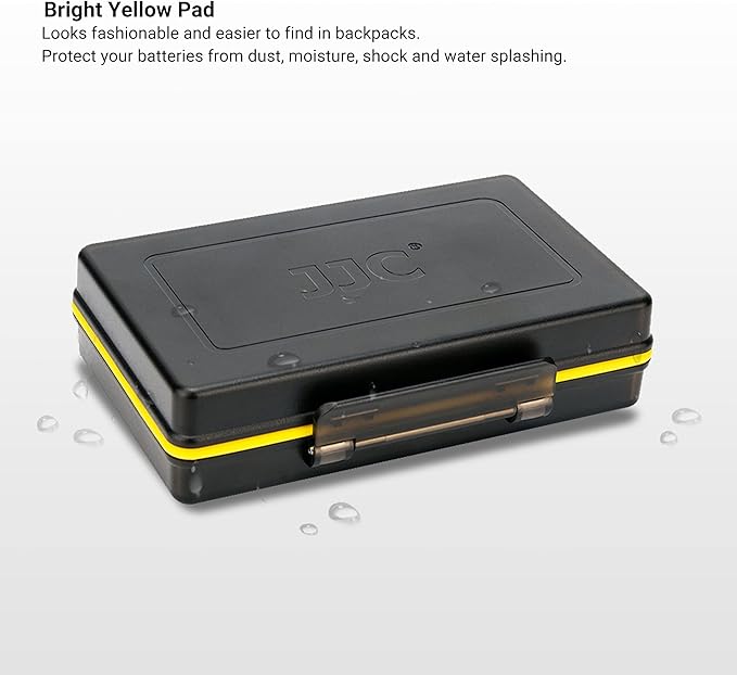 JJC 16 Slots AAA Battery Case, Shockproof & Water-Resistant Battery Storage Box Holder Organizer for 16 x AAA Battery, PC Shell Easy to Carry