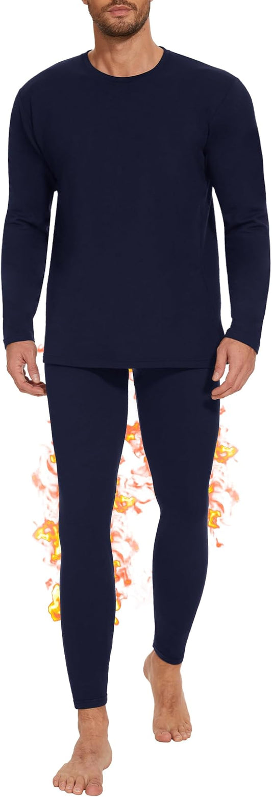 Thermal Underwear for Men Long Johns Set - Fleece Lined Base Layer for Cold Weather Winter Clothes