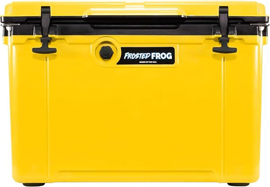 Made in USA Frosted Frog Hyper-Light 54 Quart Hard Cooler Insulated Portable Ice Chest Box for Beach, Beverages, Camping, Fishing, Boat, Barbecue, 30% Lighter Than Rotomolded Coolers