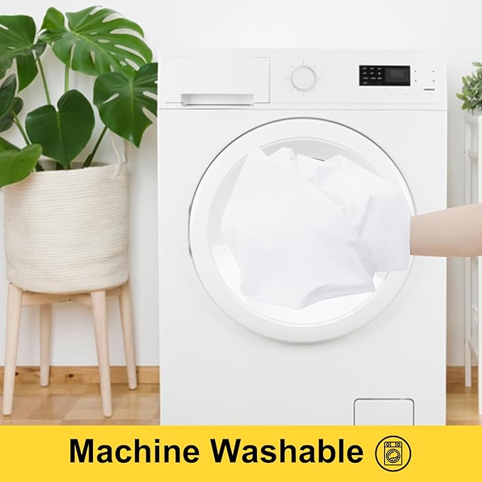 Smiry Picnic Table Cover with Bench Covers, Waterproof Elastic Fitted Polyester Tablecloths for 6 Ft Rectangle Tables, Washable Windproof Tablecloth for Camping, RV & Outdoor (White, 30x72 Inches)