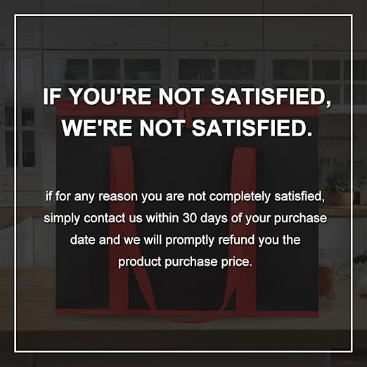 Bodaon 5-Pack Cooler Insulated Food Delivery Bag for Doordash/Uber Eats, XXX-Large Thermal Bags for Catering/Hot Pizza, Travel/Camping Essentials/Picnic/Grocery Reusable Warmer Frozen, Black-Red Edge