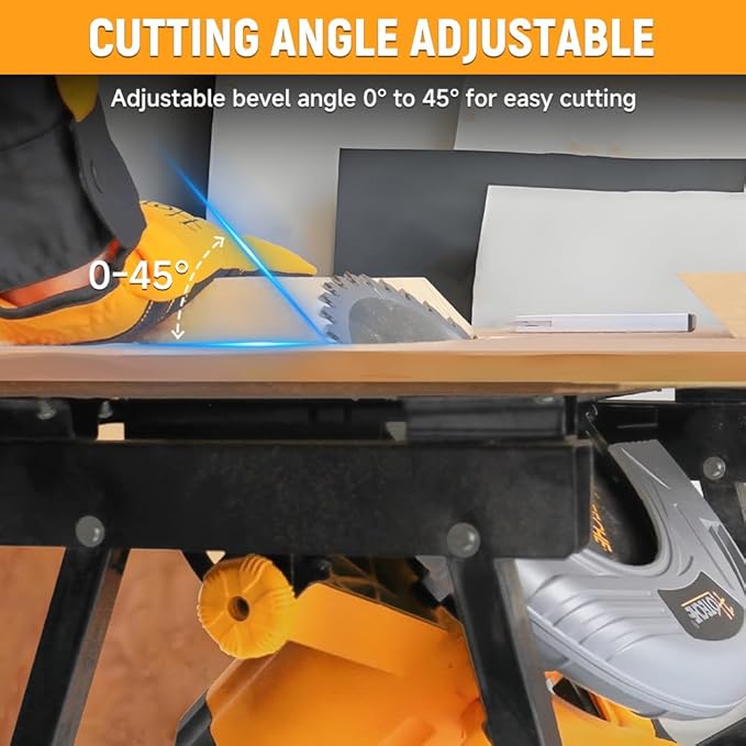 Hoteche 9-Inch Circular Saw 3-HP Heavy Duty Portable Table Saw with Saw Blade for Desktop Use