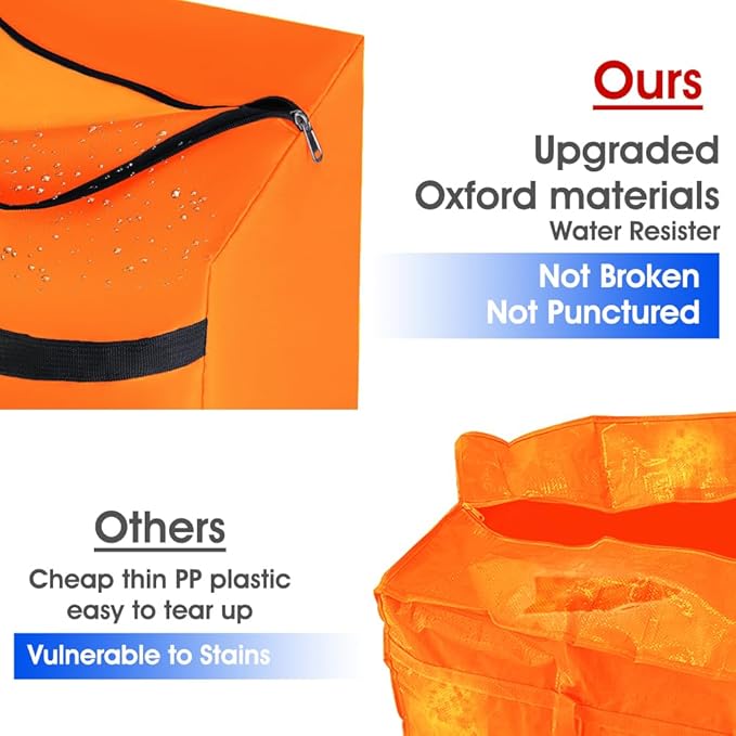 Duffle Bag for Travel, 24Gallons Bag Foldable Travel Duffel Bag Tote Carry on Luggage Duffle Overnight for Women and Men, Large Collapsible Waterproof Suitcase with Zippers and Handles, Orange