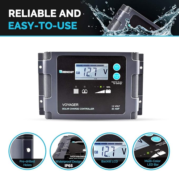 Renogy 200W 12V Portable Solar Panels Suitcase with Waterproof 20A Charge Controller, Foldable 200 Watt Solar Panel W/ Adjustable Kickstand, Solar Charger for Power Station, RV, Camping, SUV, Off Grid