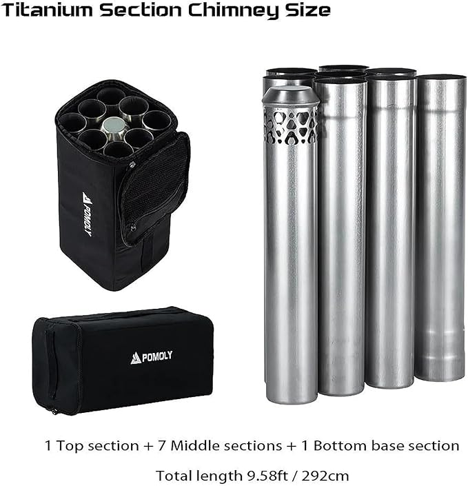 POMOLY Camping Tent Stove Wood Stove, Lumberjack Titanium Wood Burning Stove for Hiking, Cooking, Heating