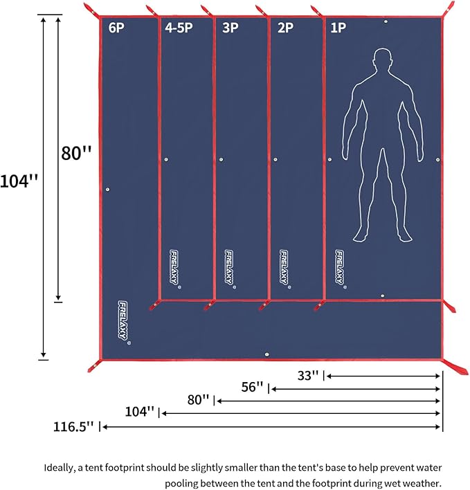 Frelaxy Tent Footprint, Waterproof Camping Tarp, Durable Tent Floor to Elevate Your Camping, Hiking, Backpacking, Hammock, Beach Experience