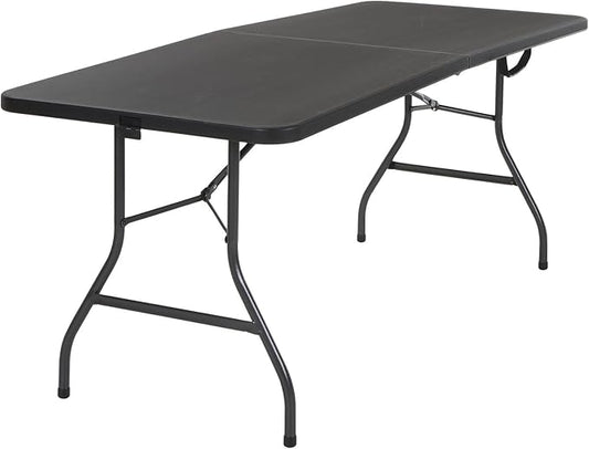 COSCO Molded Folding Banquet Table w/Handle, 6ft, Black