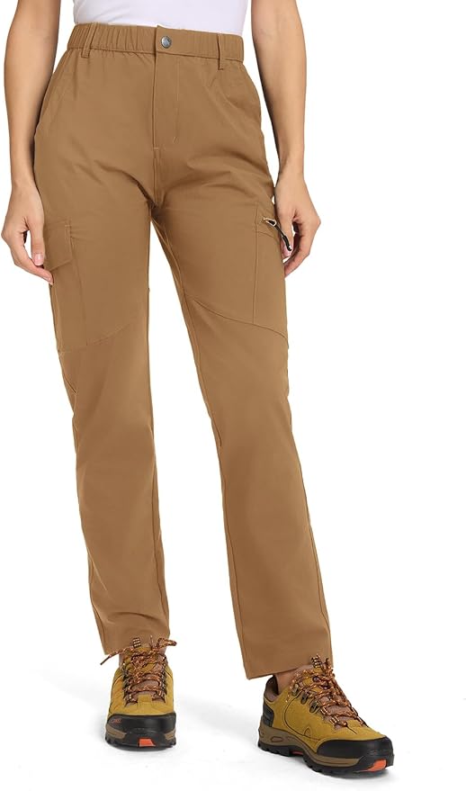 TBMPOY Women's Hiking Cargo Pants Lightweight Water Resistant Quick Dry Fishing Camping Travel Work Pant with 6 Pockets