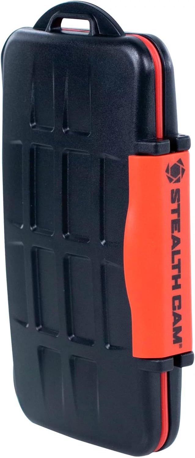 STEALTH CAM Anti-Shock Dust-Proof Waterproof Protective Ergonomic Rubber Sealed ABS-Plasic Shell Memory Card Storage Case - Holds 12 SD & 12 MicroSD Cards