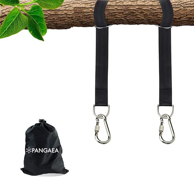PANGAEA Tree Swing Hanging Straps Kit, 5FT/10FT/20FT/30FT, Heavy Duty Holds 2200LBS Extra Long, with Safer Lock Snap Carabiners & Carry Pouch Bag (30 FT)