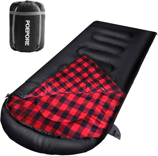 Flannel Sleeping Bag Cotton 0 Degree Cold Weather for Adults XXL Wearable Sleeping Bag 4 Seasons Waterproof with Compression Sack