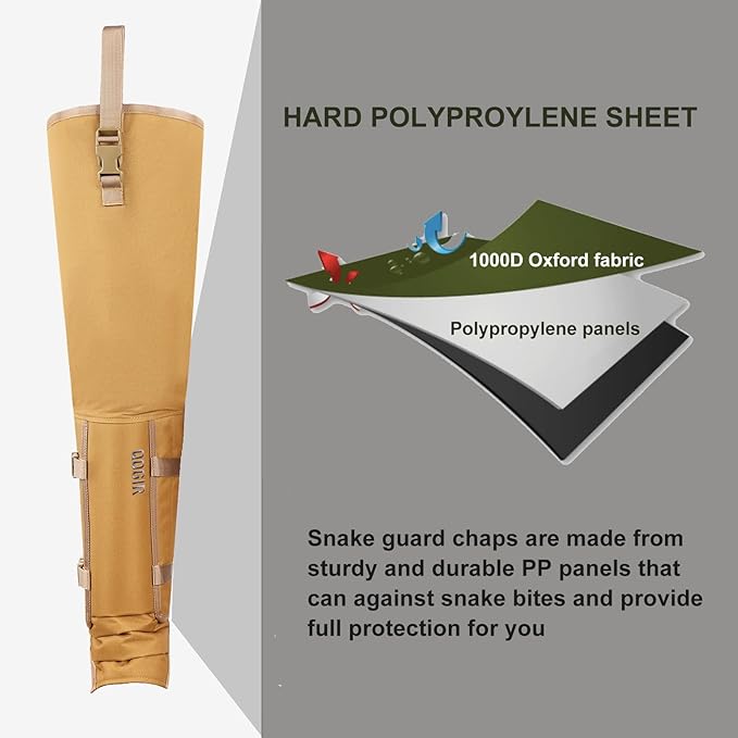QOGIR Snake Guard Protection Chaps: Snake Bite Protection for Ankle to Thigh Snake Chaps, Waterproof Snake Gaiters