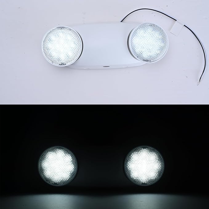 Emergency Light,200lm 4Hours Battery Backup,Commercial Emergency Exit Lighting for Home Power Failure Outage Office Business Restaurants, Hardwired, UL 924 AC85-277V