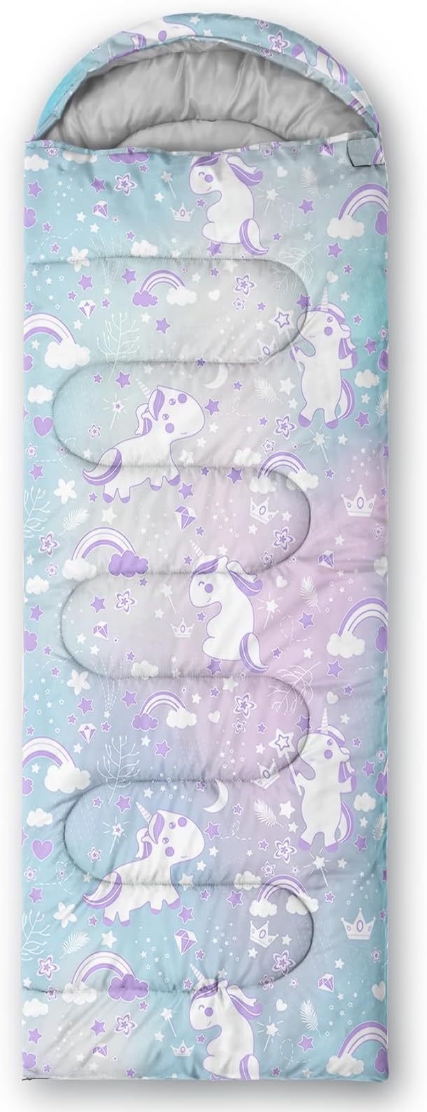 AILONEN Pink Lovely Rabbit Sleeping Bag for Girls Kids Adults,Warm and Cool Weather,Lightweight,Waterproof Backpacking,Cartoon Flowers Printed Bunny Sleeping Bag for Camping