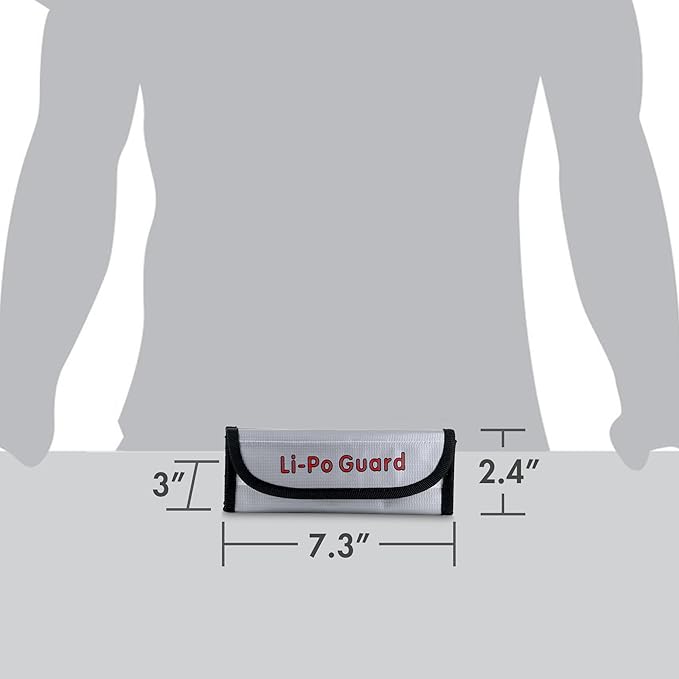 Tenergy 2 Pack, Fire Retardant Lipo Bags, Battery Bags for Charging and Storage, 7.3x3x2.4 inches Each