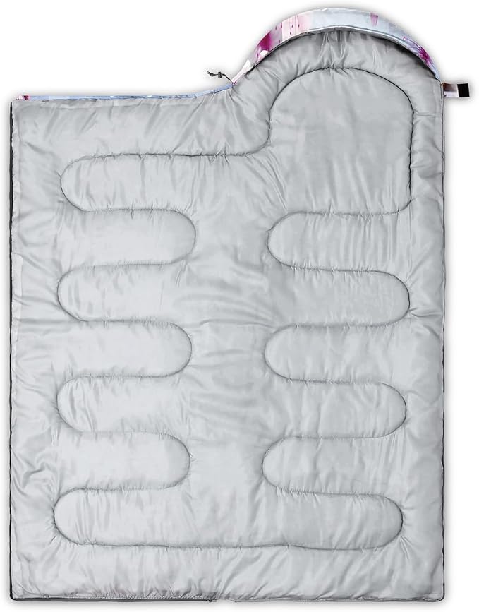 AILONEN Pink Lovely Rabbit Sleeping Bag for Girls Kids Adults,Warm and Cool Weather,Lightweight,Waterproof Backpacking,Cartoon Flowers Printed Bunny Sleeping Bag for Camping