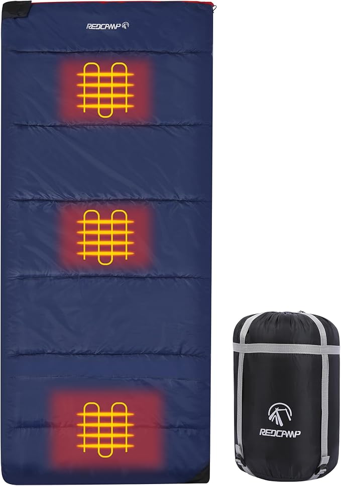 REDCAMP Cotton Flannel Sleeping Bag for Camping Backpacking, Adults Cold Weather Envelope Sleeping Bags with 2/3/4/6lbs Filling