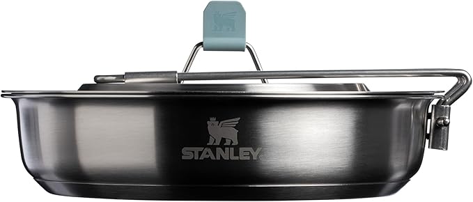 Stanley Wildfare Core 12-Piece Stainless Steel Fry Pan Cook Set | 1 qt Fry Pan with Fold & Lock Handle | Plates, Utensils, Spatula | Camping Essentials for Your Camp Kitchen | BPA-Free