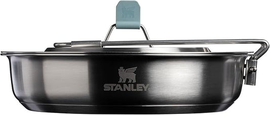 Stanley Wildfare Core 12-Piece Stainless Steel Fry Pan Cook Set | 1 qt Fry Pan with Fold & Lock Handle | Plates, Utensils, Spatula | Camping Essentials for Your Camp Kitchen | BPA-Free