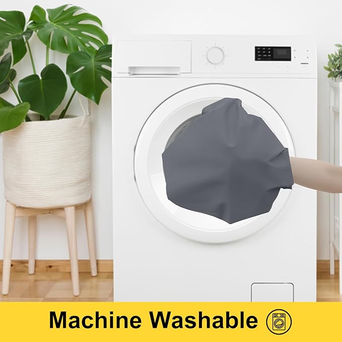 Smiry Picnic Table Cover with Bench Covers, Waterproof Elastic Fitted Polyester Tablecloths for 6 Ft Rectangle Tables, Washable Windproof Tablecloth for Camping, RV & Outdoor (Grey, 30x72 Inches)