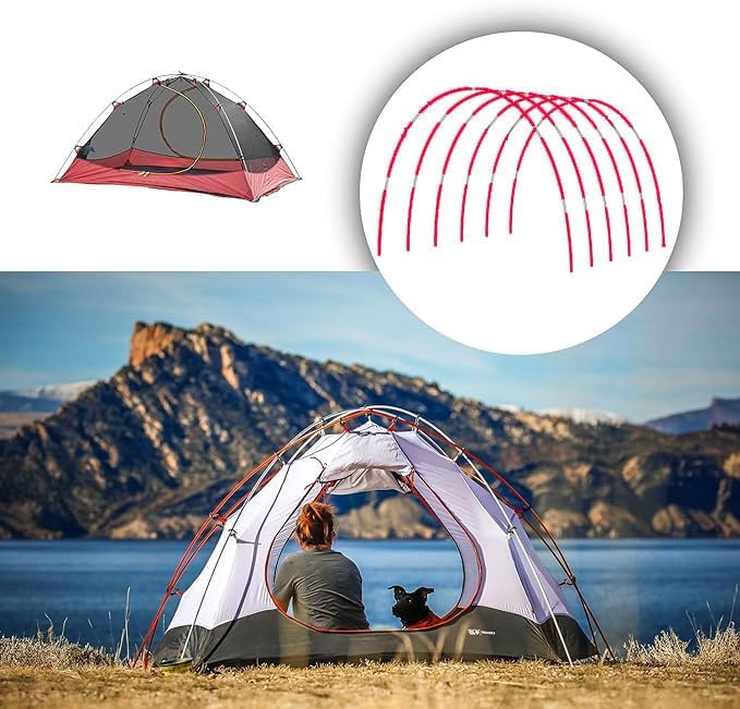 DIY Poles for Bike Tent, Tent Pole Replacement, Tent Bar Support Rod Awning Frame Kit for Hiking and Camping Tarp, Long Approximately 52ft, Diameter - 6.5mm, Plant Grow Tunnel,36 Packs