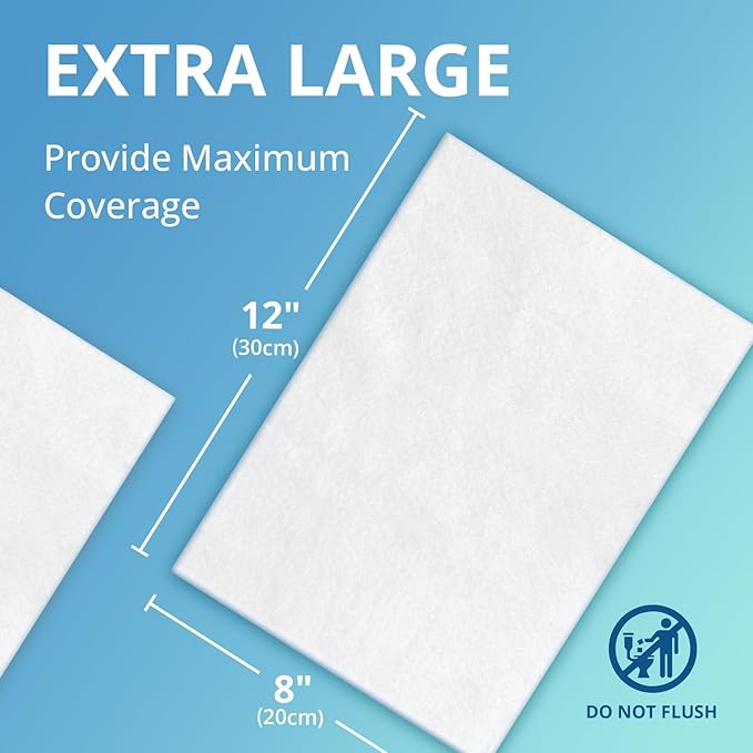 WhyWorry Ultra Thick Bathing Wipes for Adults Rinse Free, Large Body Cleansing Wipes with Aloe for Women, Men & Elderly, 8" x 12" Disposable Shower Washcloths for Gym & Camping, Fresh Scent, 50 Count