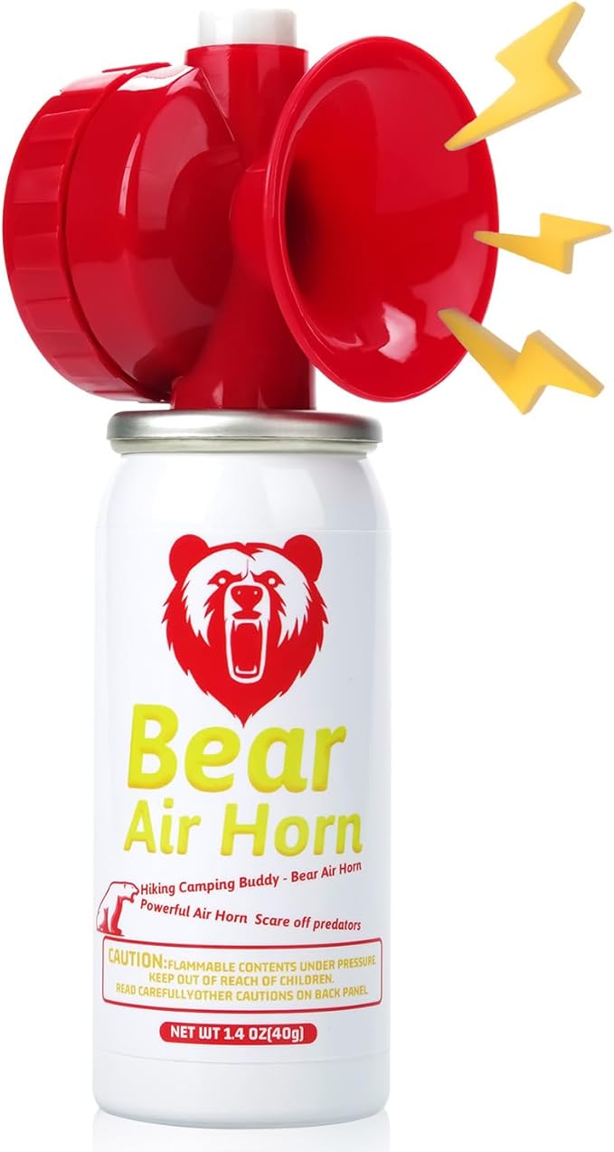 1.4oz Bear Horn for Self Defense, 123dB Loud Mini Air Horn, Audible Up to 1/2 Mile, Safety Air Horn for Hiking,Camping and Outdoor Protection