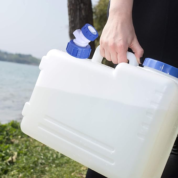 4 Gallon/15L Water Container with Spigot, Portable BPA Free Water Jug, Multifunction Water Tank for Camping Outdoor Hiking Picnic Supplies, Emergency Stroage