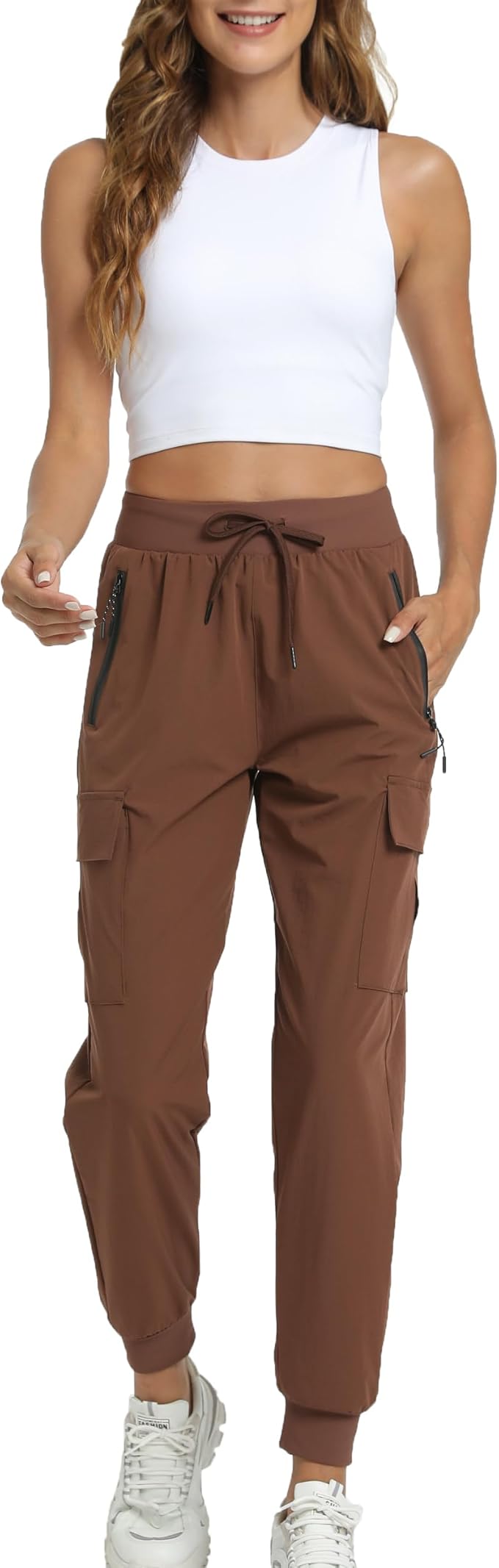 Kcutteyg Womens Water Resistant Hiking Pants with Pockets Quick Dry Soft Athletic Workout Joggers Pants for Camping Travel