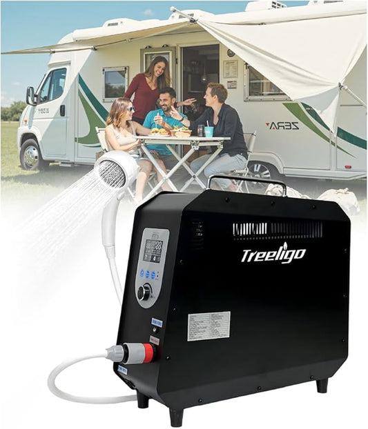 Portable Water Heater, 3s Instant Propane Hot Water Shower with Pump, Overheating Protection, Tankless Design & 4000mAh Rechargeable Battery for Camping, RV, Fishing, Outdoor Cleaning