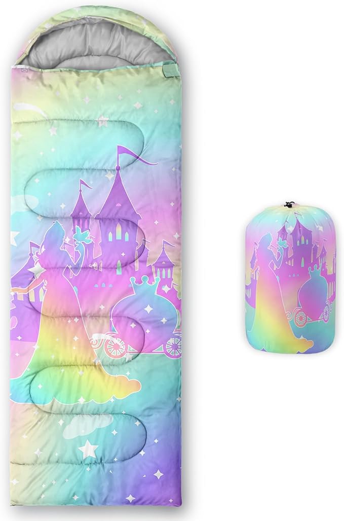 Axolotl Unicorn Sleeping Bag for Kids Boys Girls–Lightweight Warm Cold Weather Sleeping Bags,Waterproof Portable Sleeping Bag with Compression Sack for Camping Backpacking Outdoor Indoor